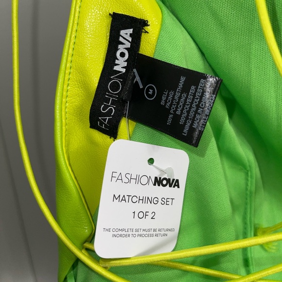 NEW *Faux Leather Ombre Skirt 2 Piece Matching Set- Green/combo* - Picture 7 of 7